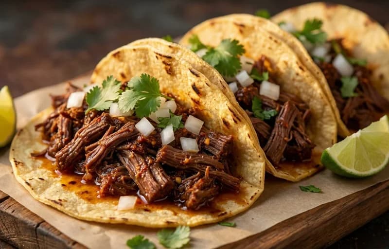 Beef Barbacoa Tacos, Cilantro Lime Rice, Lachha Pyaaz, Key Lime Pie and Corn Tortillas - Recipe 1