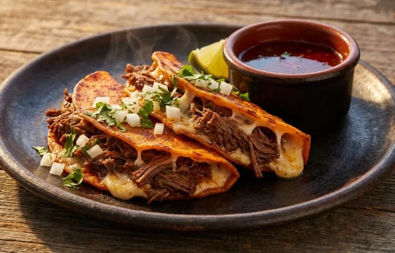 Beef Birria Tacos, Beef Consommé and Cilantro Lime Rice - Recipe 1