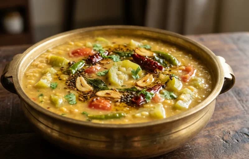 Beerakaya Pappu, Steamed Basmati Rice and Egg Porutu - Recipe 1