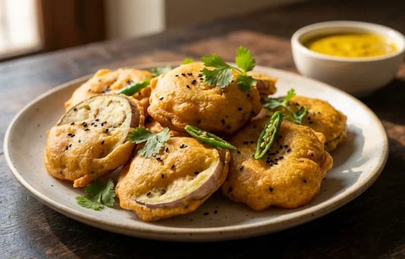 Beguni with Jhal Muri - Recipe 1