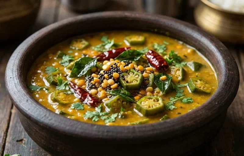 Ragi Mudde with Bendekai Huli - Recipe 2