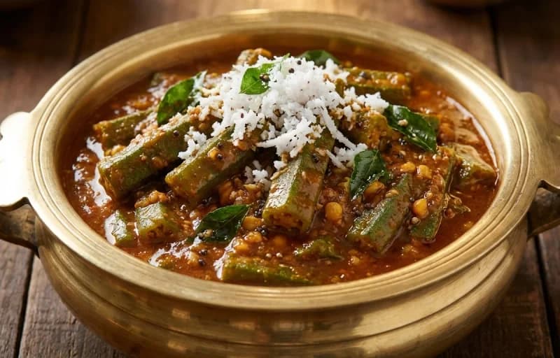 Bendekayi Gojju with Akki Roti - Recipe 1