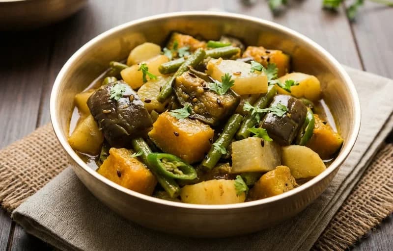 Steamed Basmati Rice, Bengali Chorchori and Biulir Dal - Recipe 2