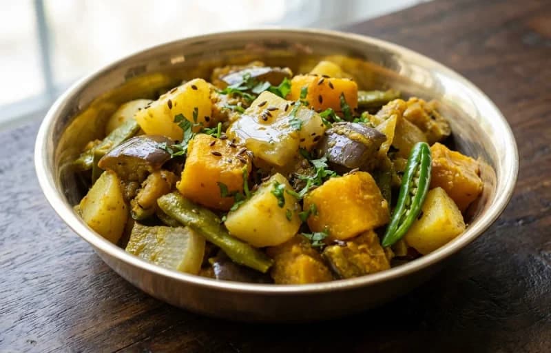 Roti with Bengali Labra - Recipe 2