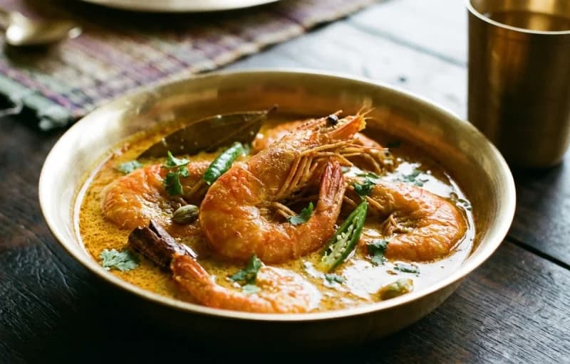 Bengali Prawn Curry, Steamed Basmati Rice and Beguni - Recipe 1