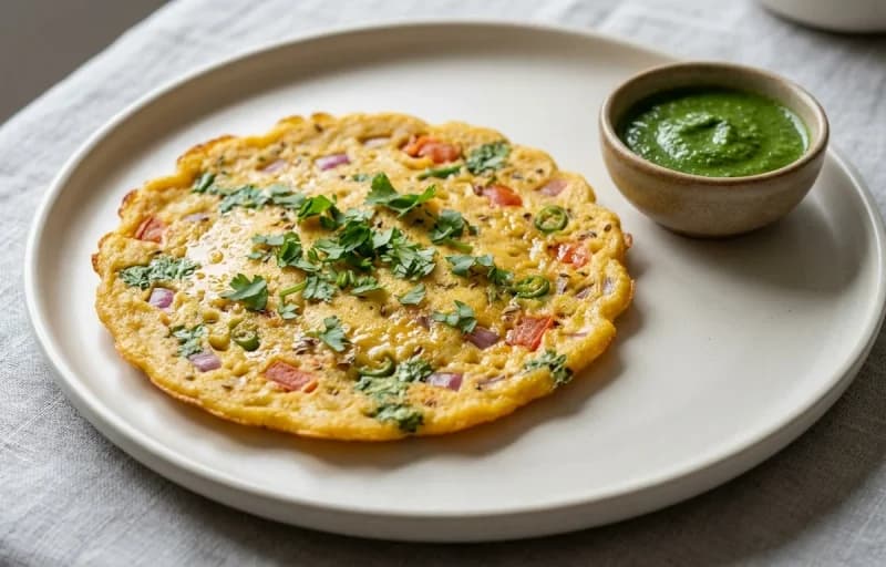 Besan Chilla with Tomato Ketchup - Recipe 1