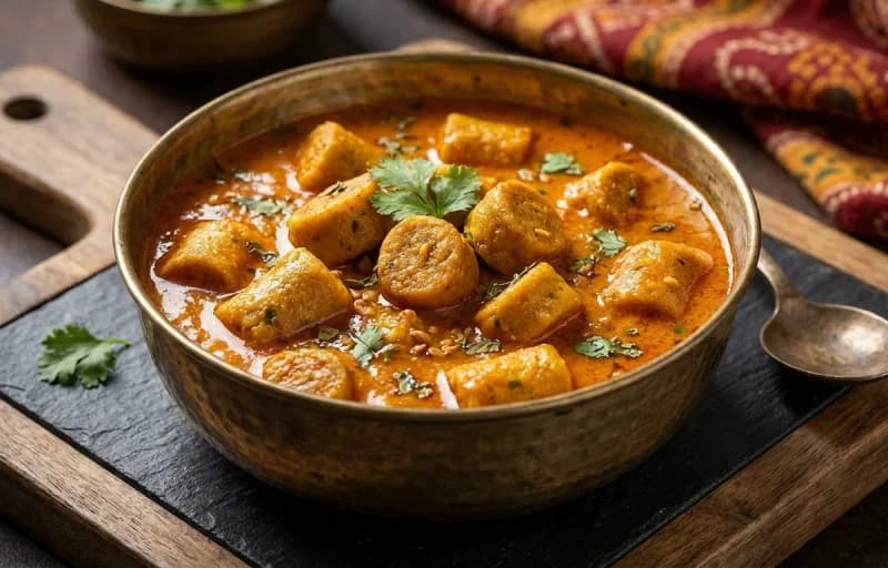 Besan Gatta Sabzi, Jeera Rice and Masala Omelette - Recipe 1