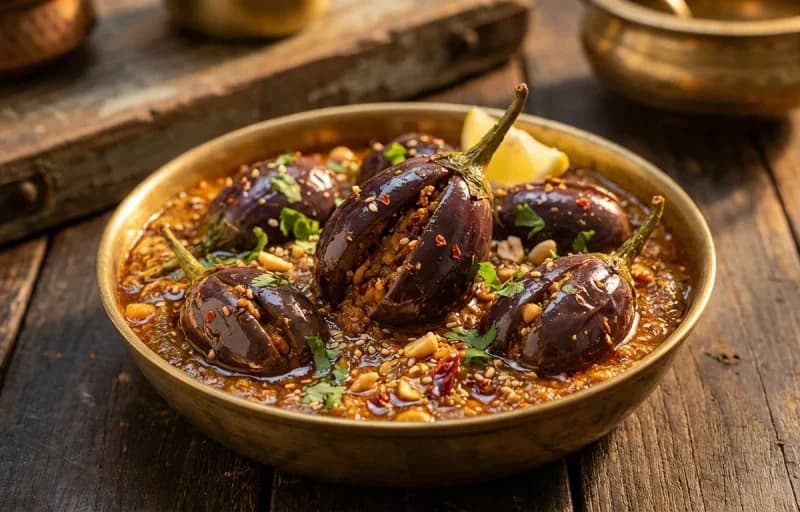 Bharela Ringan nu Shaak with Paratha - Recipe 1