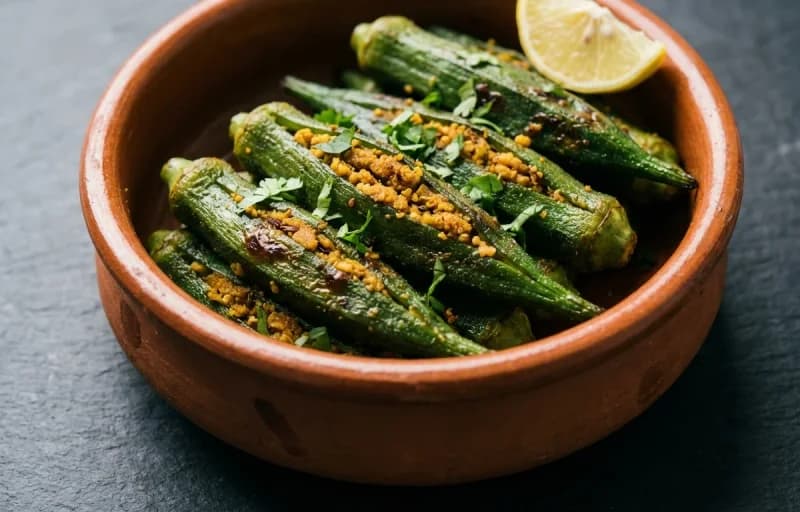 Bharwan Bhindi, Dal Fry and Roti - Recipe 1