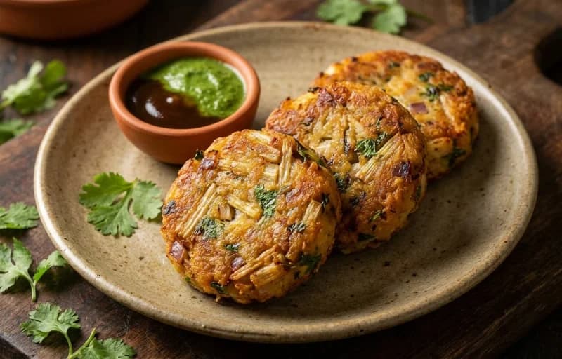 Bhee Ji Tikki, Phulka, Mint Chutney and Kachumber Salad - Recipe 1