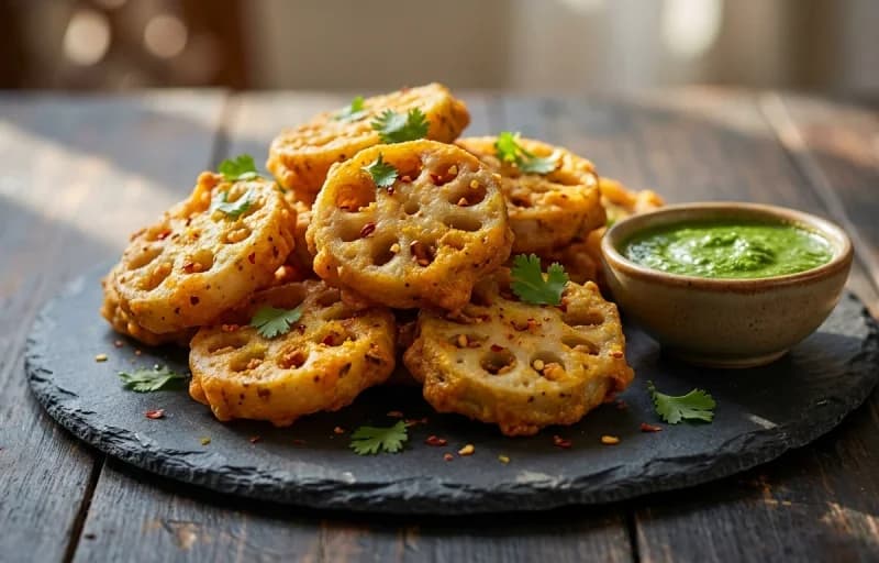 Bhee Pakora with Mint Chutney - Recipe 1