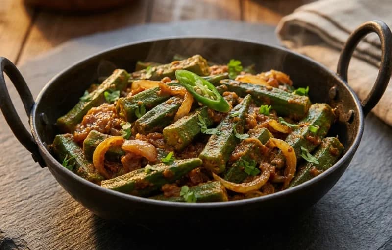 Bhindi Do Pyaza with Khamiri Roti - Recipe 1