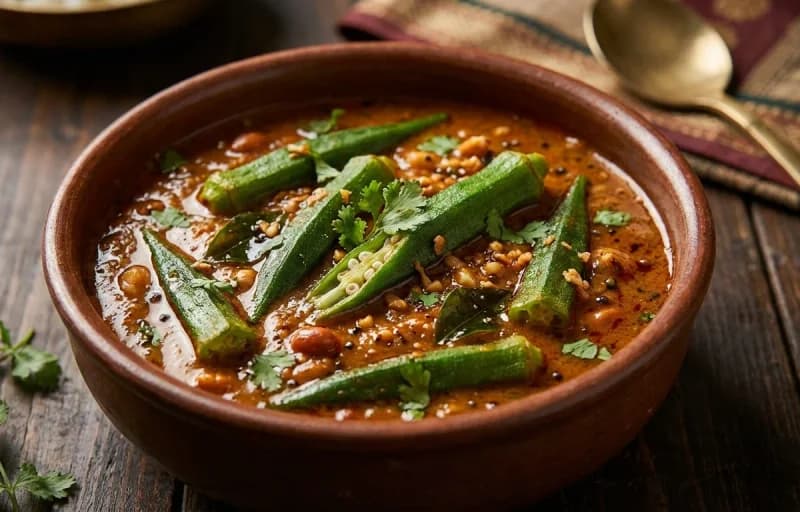 Bhindi Ka Salan with Ulte Tawa Paratha - Recipe 1