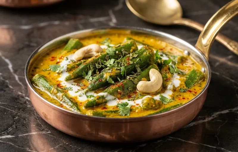 Shahi Bhindi, Warqi Paratha and Dal Tadka - Recipe 1