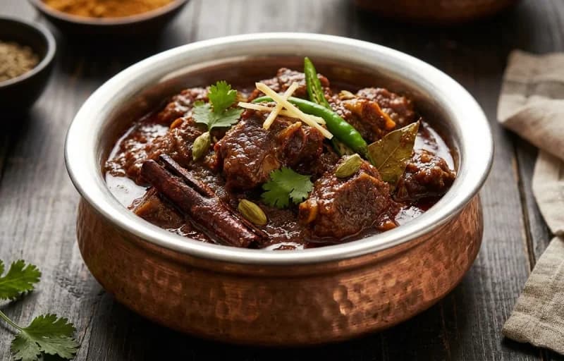Bhuna Gosht with Khamiri Roti - Recipe 1