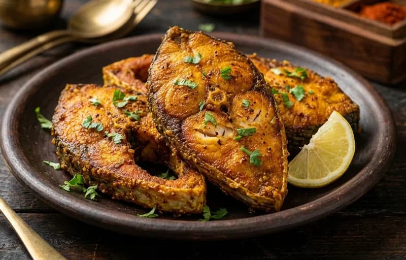 Bihari Fish Fry with Lemon Wedge - Recipe 1
