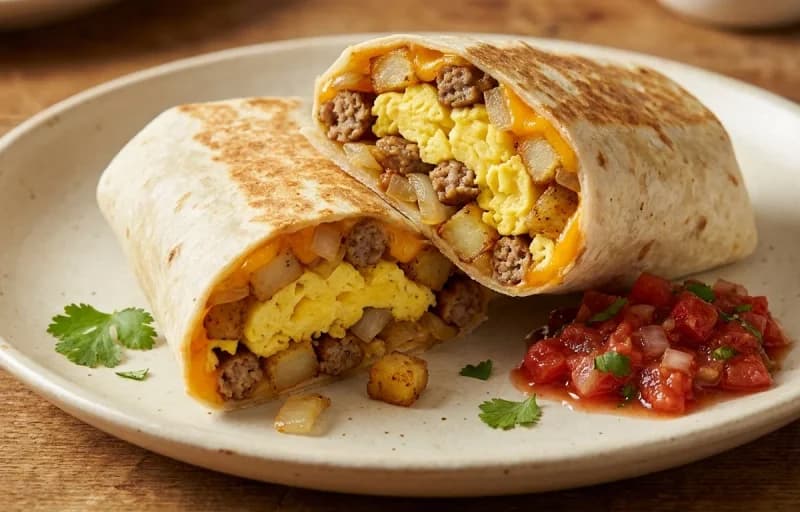 Breakfast Burrito with Banana