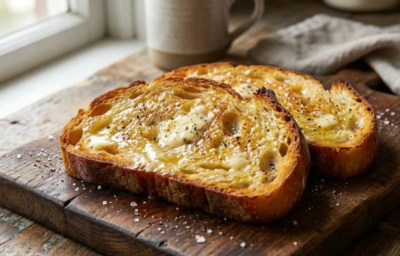 Half Fry Egg, Butter Toast on Tawa and Lehsun Chutney - Recipe 2