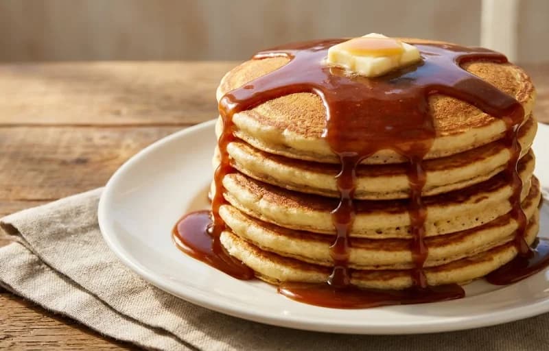 Buttermilk Pancakes with Cajeta Caramel Sauce with Side of Fruit - Recipe 1