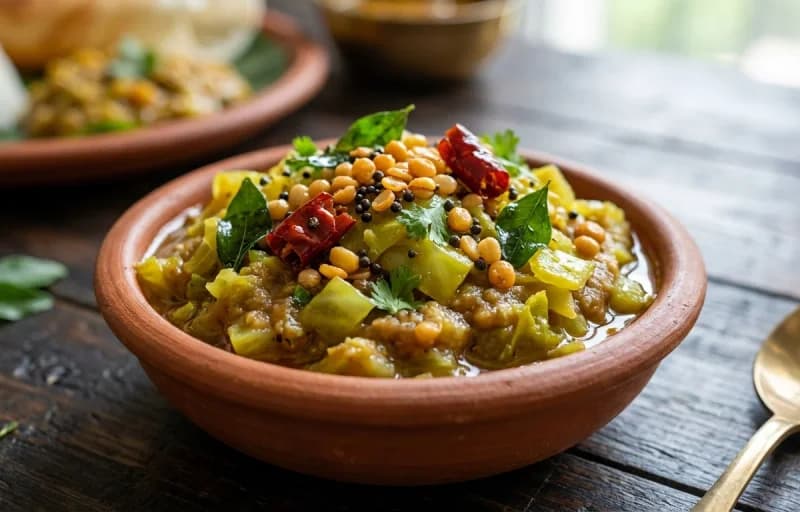 Steamed Basmati Rice, Cabbage Pachadi and Muddapappu - Recipe 2