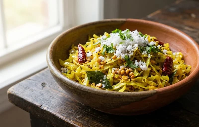Phulka with Cabbage Poriyal - Recipe 2