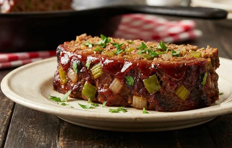 Cajun Meatloaf, Mashed Potatoes and Sauteed Green Beans with Bacon - Recipe 1
