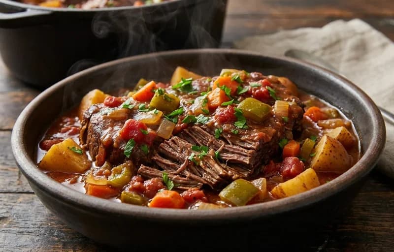 Cajun Pot Roast, Mashed Potatoes and Glazed Carrots - Recipe 1