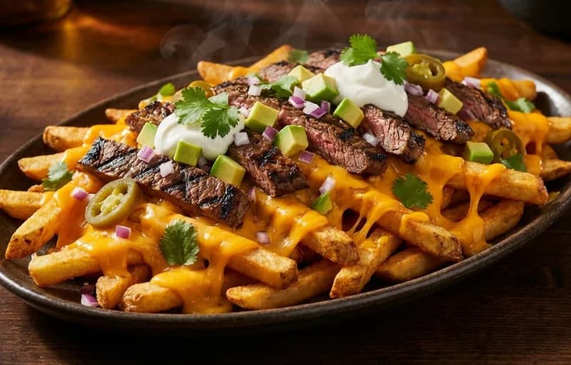 Carne Asada Fries, Guacamole, Sour Cream and Grilled Cheese - Recipe 1