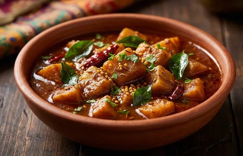 Steamed Basmati Rice, Chamadumpa Pulusu and Cabbage Pesara Pappu - Recipe 2