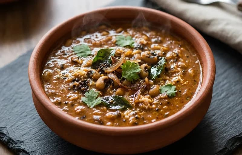 Steamed Basmati Rice, Chawli Ambat and Mooli Koshimbir - Recipe 2