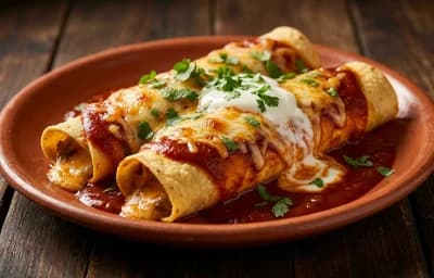 Cheese Enchiladas with Red Sauce