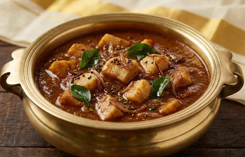 Matta Rice, Chena Theeyal and Pappadam - Recipe 2