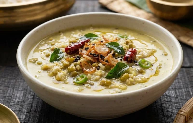 Kerala Puttu, Cherupayar Curry and Pappadam - Recipe 2