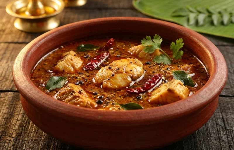 Chettinad Fish Kuzhambu with Idiyappam - Recipe 1