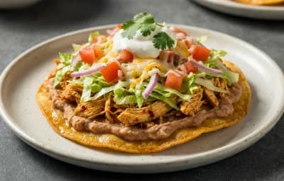 Chicken and Bean Tostadas