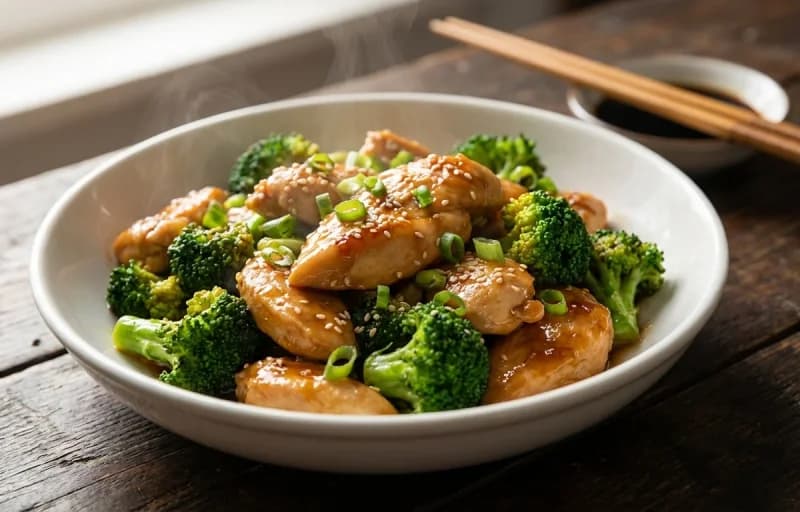 Chicken and Broccoli Stir-fry with Steamed Basmati Rice - Recipe 1