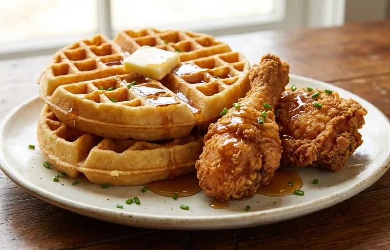 Chicken and Waffles with Maple Syrup - Recipe 1