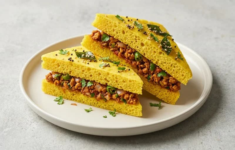 Chicken Dhokla Sandwich