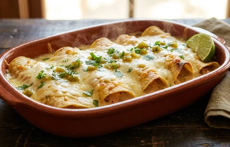 Chicken Enchiladas with Sour Cream Sauce, Spanish Rice and Savory Black Beans - Recipe 1
