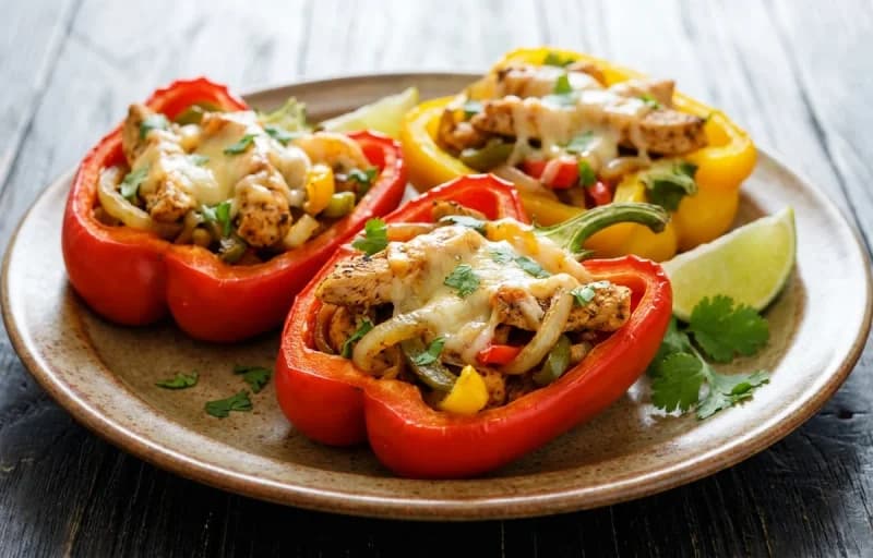 Chicken Fajita Stuffed Peppers with Cilantro Lime Rice - Recipe 1