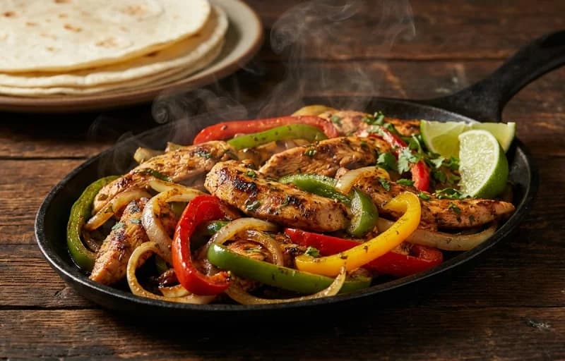 Chicken Fajitas with White Rice