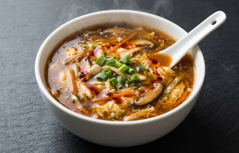 Chicken Hot and Sour Soup, Chilli Chicken Dry and Egg Fried Rice - Recipe 1