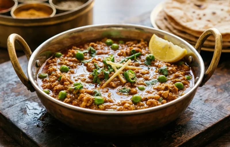 Chicken Keema, Ladi Pav and Mint Chutney - Recipe 1
