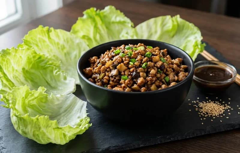 Chicken Lettuce Wraps with Coriander Mint Chutney - Recipe 1