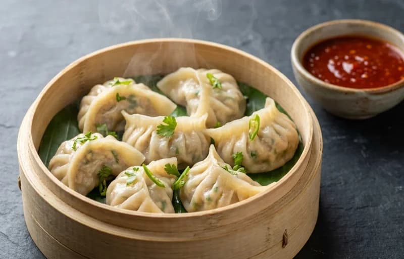 Chicken Momos with Sweet Chili Dip - Recipe 1