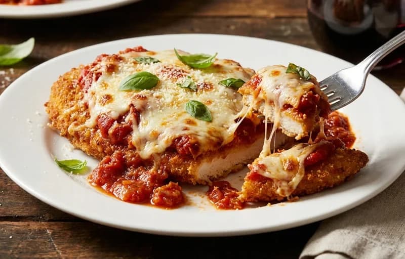 Chicken Parmesan, Spaghetti Marinara and Garlic Bread - Recipe 1
