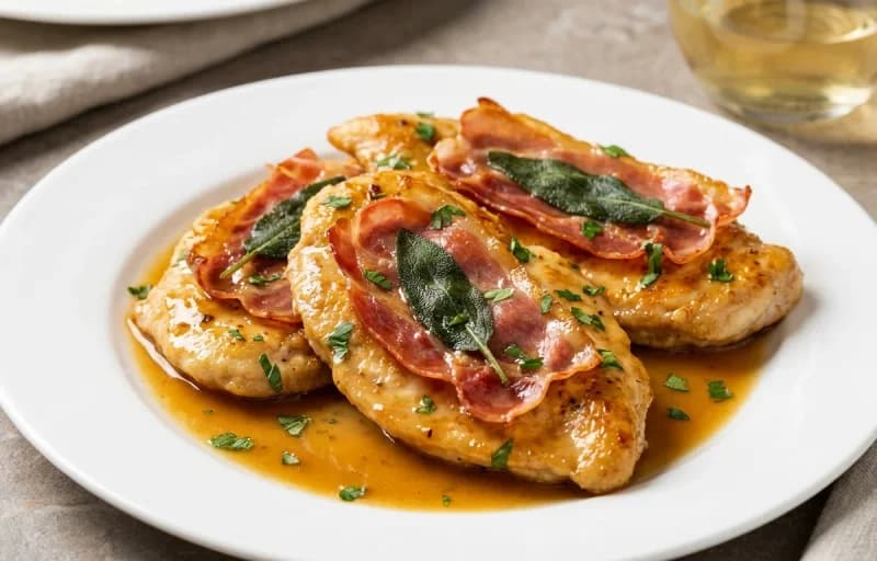 Chicken Saltimbocca with Sauteed Spinach with Garlic - Recipe 1