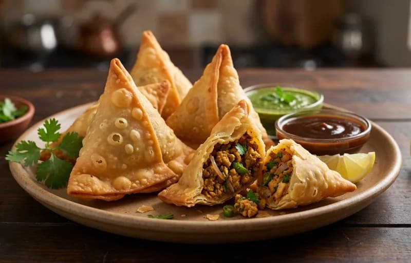 Chicken Samosa, Tamarind Chutney and Masala Chai - Recipe 1