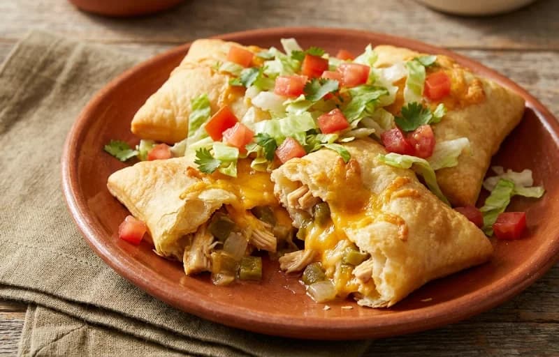 Chicken Sopapillas with Green Chile with Spanish Rice - Recipe 1