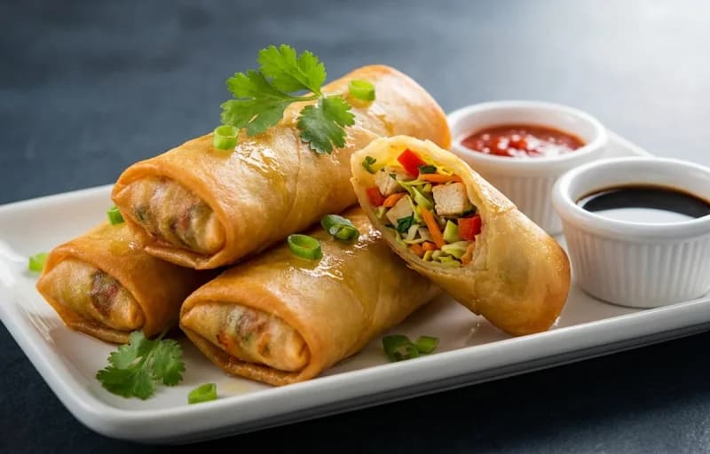 Chicken Manchow Soup with Chicken Spring Rolls - Recipe 2
